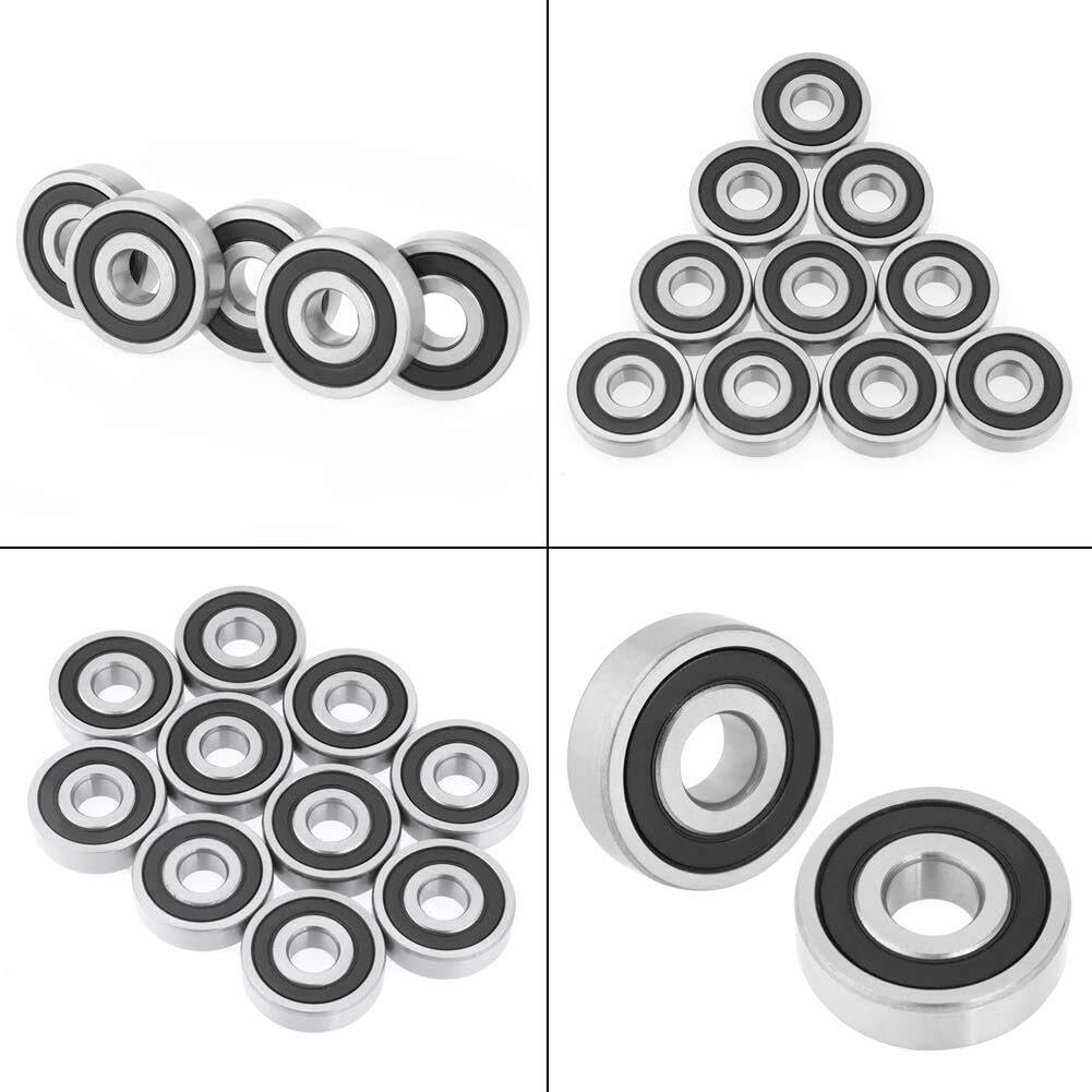 Bearing, 10Pcs 6200-2Rs Double Rubbered Steelpoove Bearings 10 * 30 9Mm Steel 10Mm Bore Wear Resistance