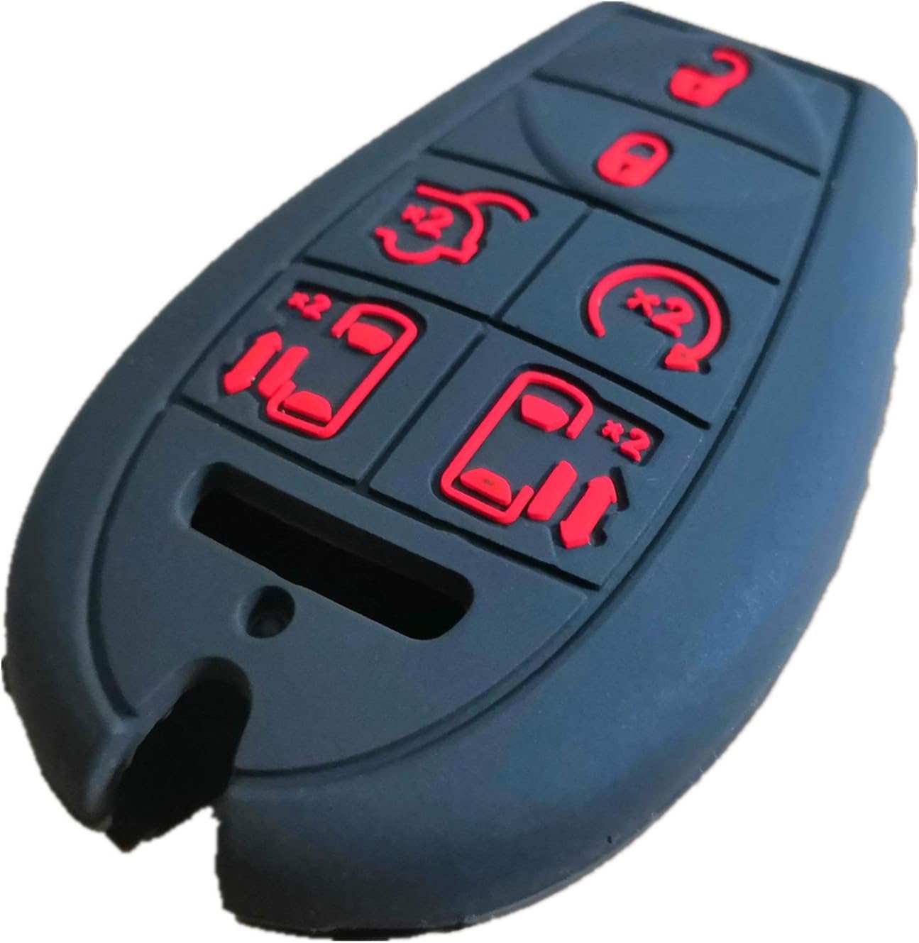 KAWIHEN Silicone Key Fob Cover Replacement for Chrysler Town Country Dodge Grand Caravan Charger Challenger Durango Journey Ram Magnum Jeep M3N5WY783X 2701A-C01C 68043594AA 68043594AA