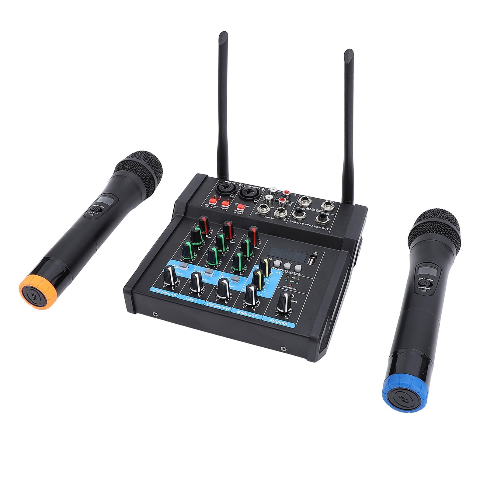 Eujgoov Miksowanie Konsoli USB Sound Board Mixer Mic Karaoke Party Stół do Nagrywania na żywo System Audio Zasilanie dla Komputera (wtyczka UE)