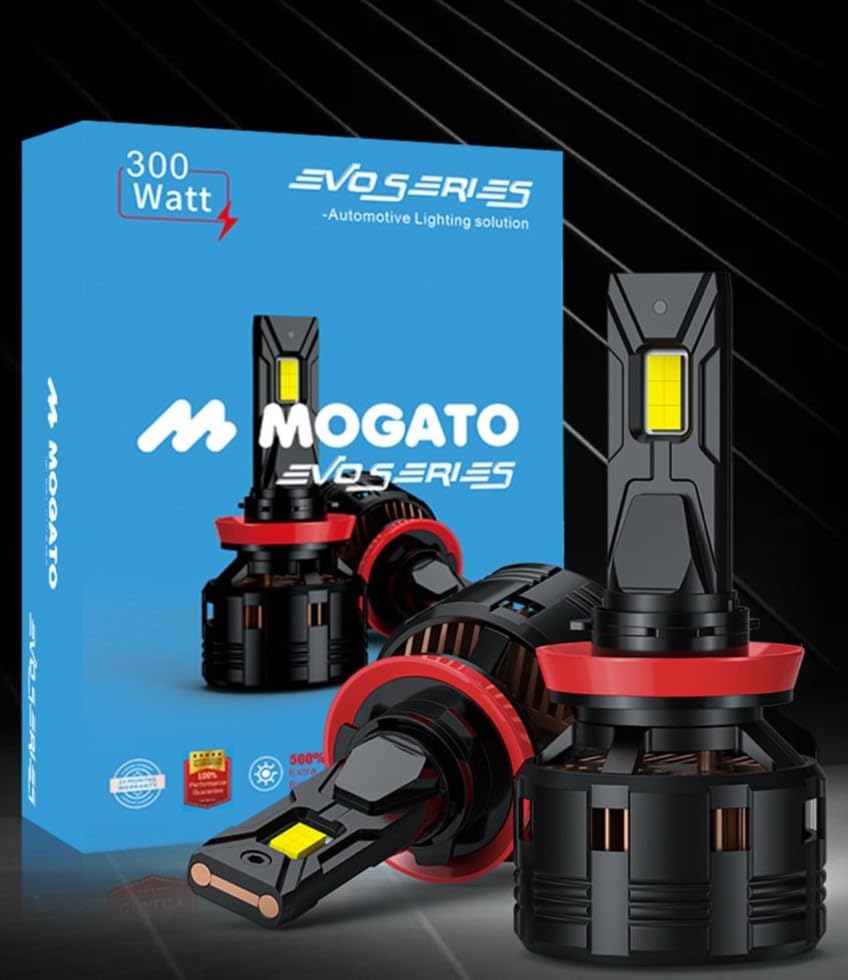 Image of EVO Series 300W LED Headlight Bulbs, 30000LM, 6000K Cool White CSP Chip, IP68 Waterproof, 2 Year Warranty � Pack of 2