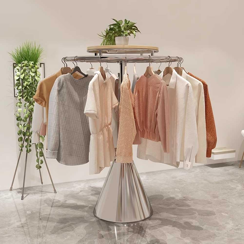業務用　円形ハンガーラック Amazon｜回転可能な円形ハンガー、 衣料品棚の小売展示 ビジネスウェア