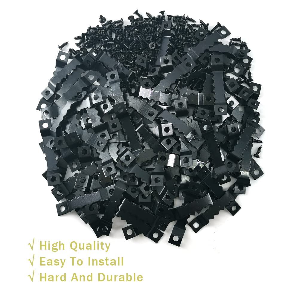 Yosawa 100 Pcs Sawtooth Picture Hangers Decor Picture Frames Hangers with Screws for Hanging Photos Clock Paintings Artwork Picture Frame Hook(Black/C) - Image 4