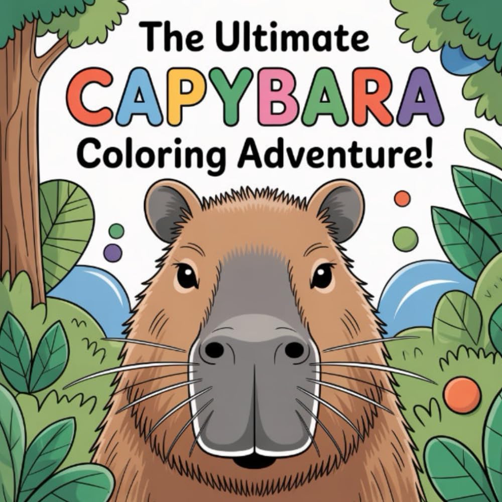 The Ultimate Capybara Coloring Adventure: (Shifts focus to "adventures" plural for more excitement, plus "relaxing" taps into the chill capybara vibe that's super popular.)