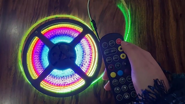 Image of 20FT LED Strip Lights COB Smart IC, 24V RGB LED Lights for Bedroom with RF Remote Smart App Button Controller Music Sync Color Changing Strip Lights for Game Room Kitchen Cabinet Lighting