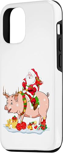 Miniatura 5 de iPhone 12 mini Santa Riding Reindeer Pig Christmas Pig Farmer Lover Case