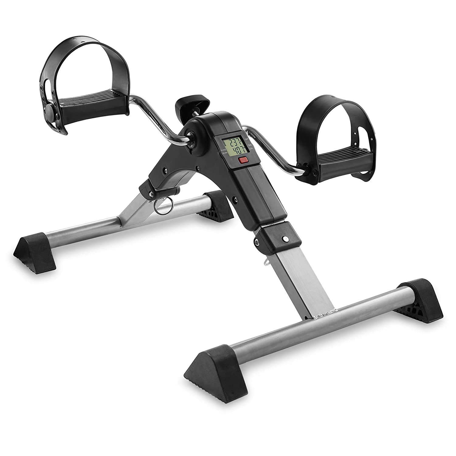 under desk bike pedal exerciser | magnetic mini exercise bike with lcd display | portable leg & arm pedaler for home office workout, low impact cycling, indoor fitness training