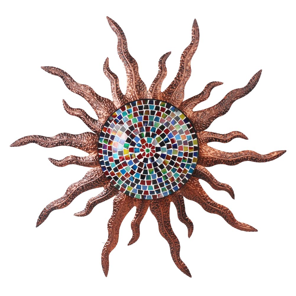Photo 1 of ***MISSING PARTS SEE COMMENTS***STANKGARDEN 30" Metal Sun Face Outdoor Wall Decor, Large Sun Garden Wall Art, 3D Wall Decor for Yard Fence Patio Decoration Gift for Mom Women (Copper)