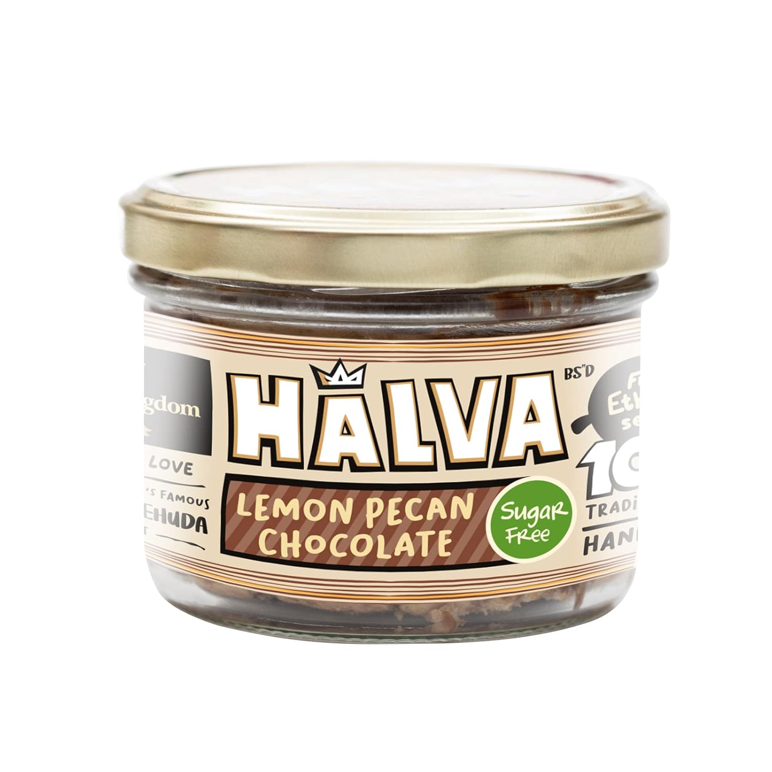Halva Kingdom Postre vegano Halva sin azúcar y sésamo abierto