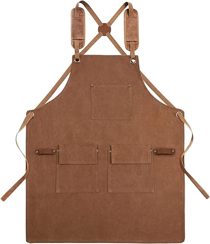 Delantal de trabajo con 4 bolsillos para herramientas, delantal de carpintería, herramienta de jardinería, delantal de trabajo resistente, delantal