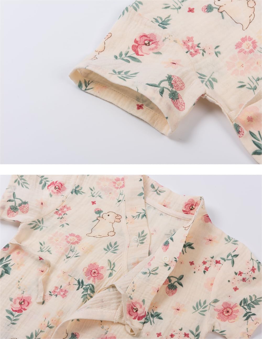 HahaNice Japanese Kimono Baby Thobe Cotton Infant Linen Romper 0-24 Months — view 5