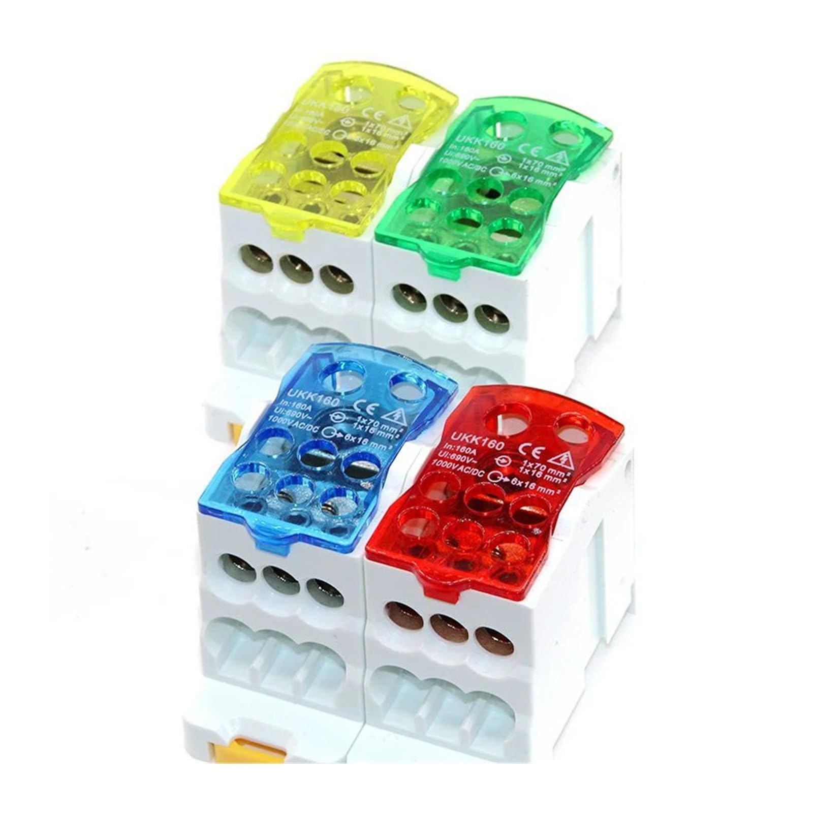 DIN-Schienen-Klemmenblock, Verteilung, Stromkabel, elektrischer Anschluss, elektrische geteilte Anschlussdose, UKK80A/125A/160A/250A/400A/500A(YELLOW,UKK400A)