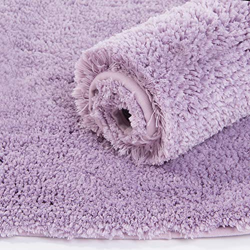 Walensee Lavender 2-Piece Bath Rug Set (20 x 32) - Non-Slip, Absorbent Mats for Bathroom, Machine Washable