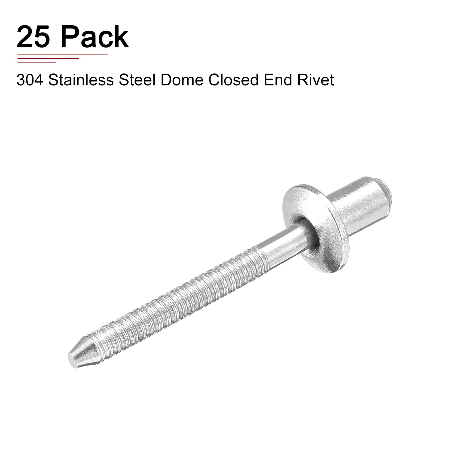 Vetro Roulotte Pop Rivets In Alluminio E Acciaio - 3/16" X 1", Testa A Cupola, Confezione Da 50 Pezzi! Pop Rivets Ciechi - Foto 9