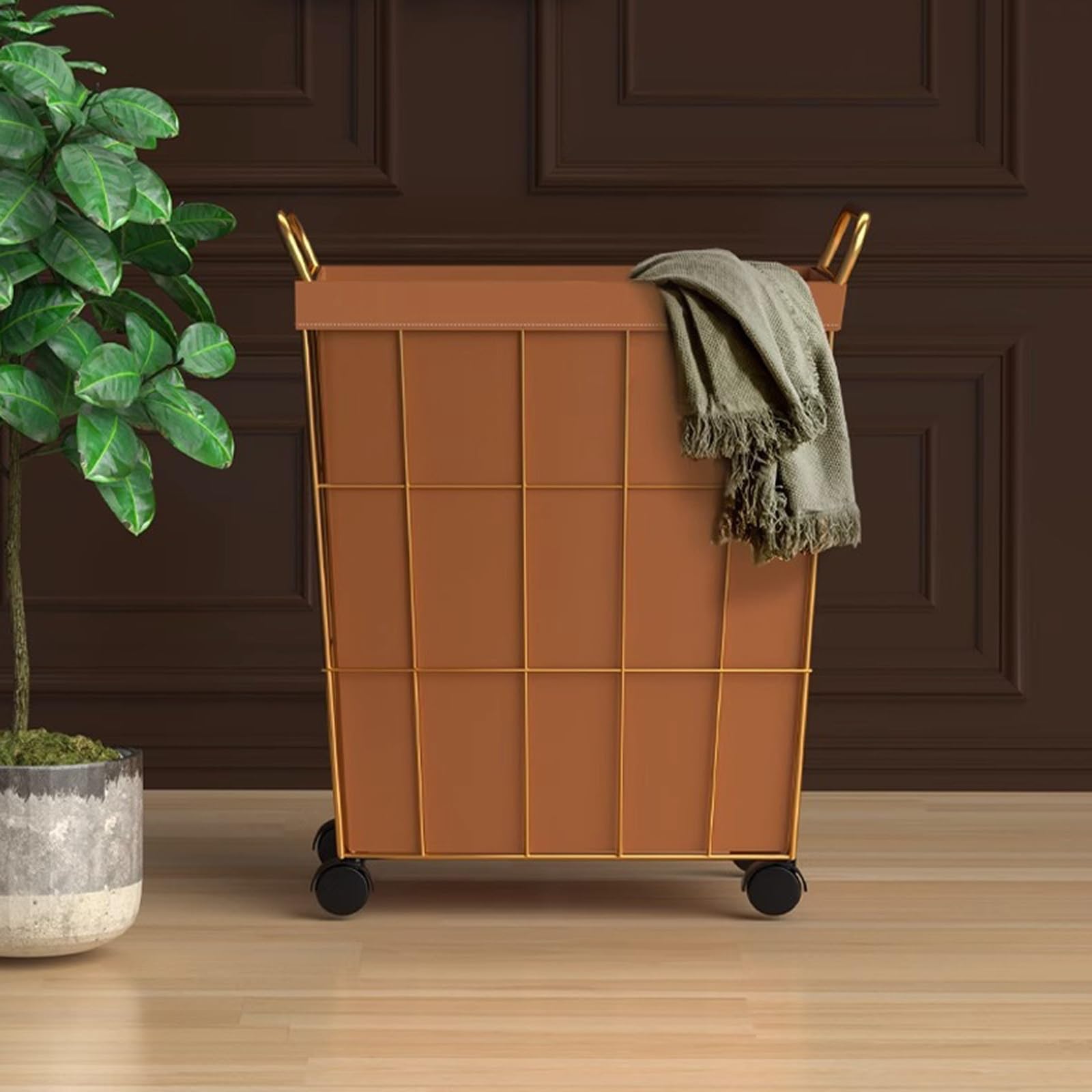 Cesto portabiancheria di grande capacità, con ruote e maniglia, pieghevole, portatile, per camera da letto e bagno