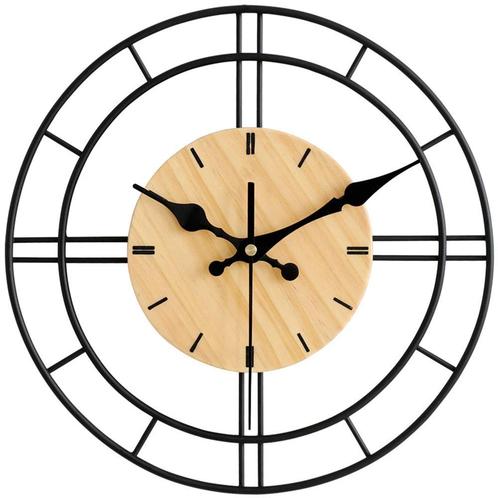 Horloge murale européenne en métal créatif pour décoration de salon