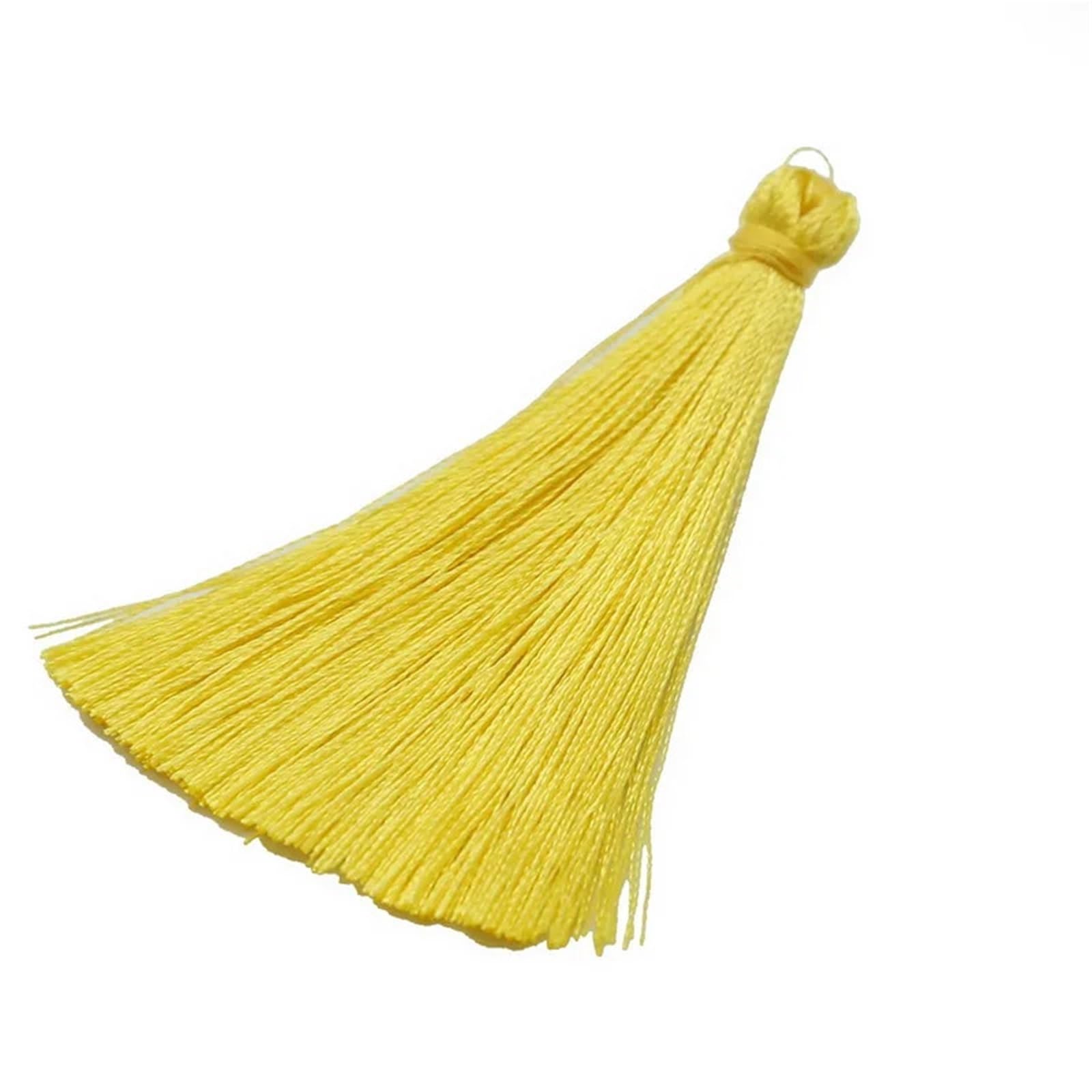 Mini Tassels for Crafts 20pcs Garment Silk Tassel Charms for Handmade Earring Jewelry DIY Clothing Sewing Accessories(Yellow)