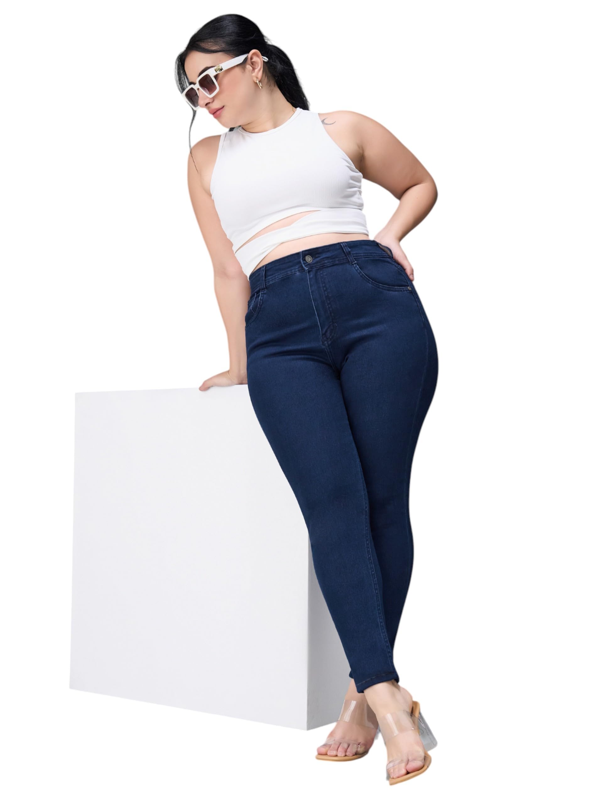 miss chase a+ Women's Skinny Fit High Rise Stretchable Denim Jeans-picture-36