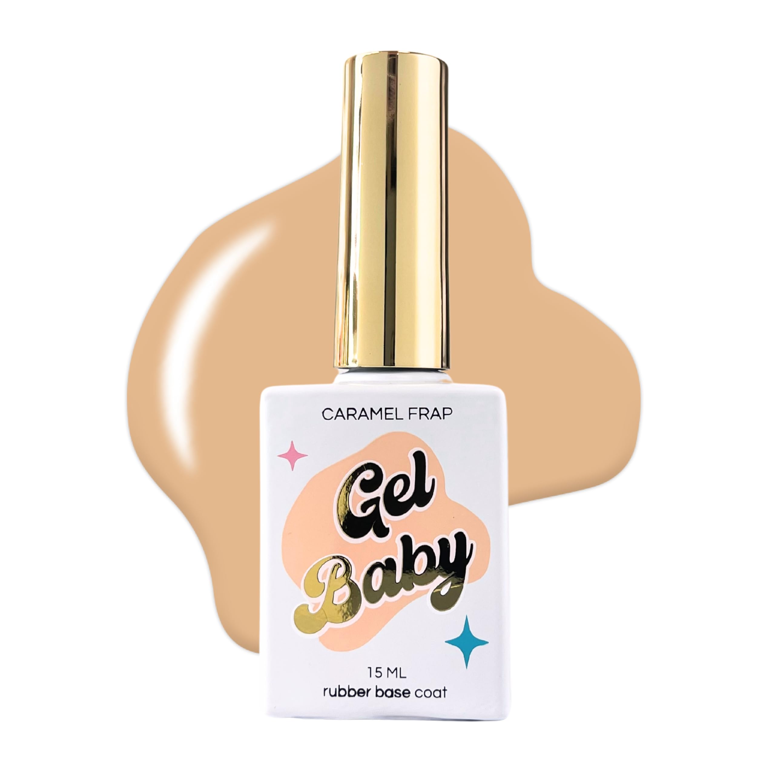 Twinkled T Baby Gel Nail Polish - Long Lasting 15ml Soak Off LED UV Lamp Polish for Nail Art 0.5oz (Caramel Frap Rubber Base Coat)