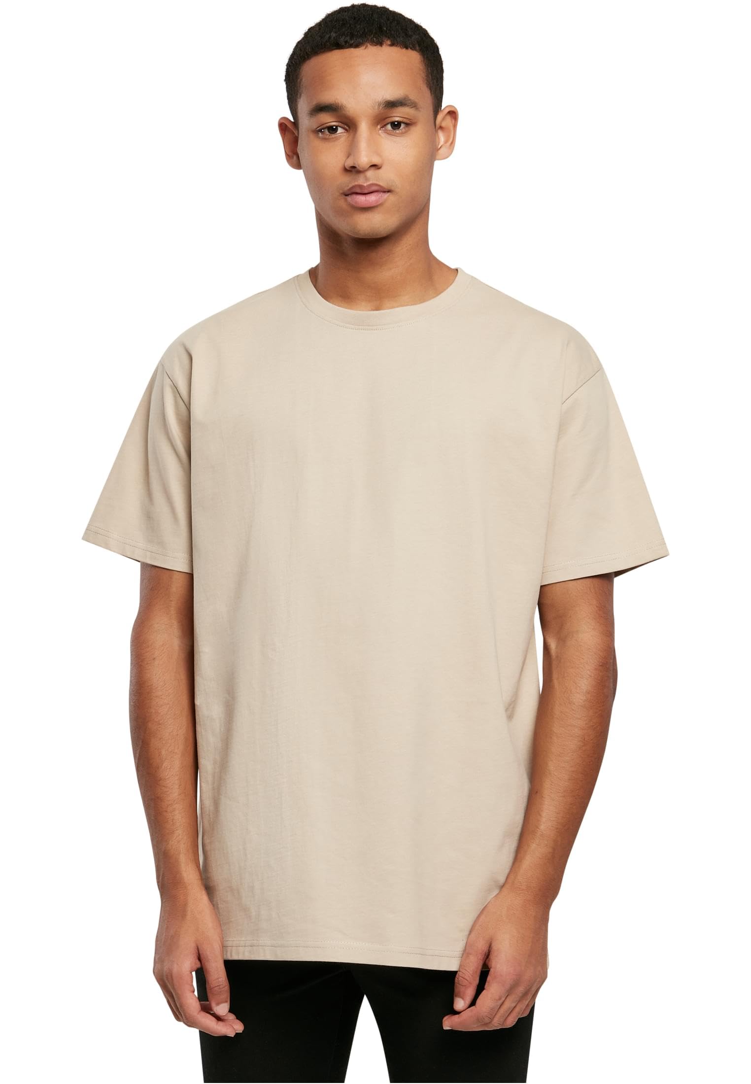 Build Your Brand Unisex Beige Oversized Heavy T-Shirt
