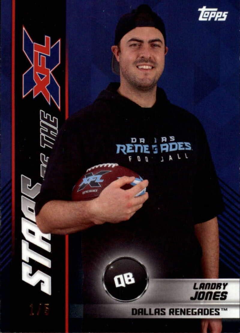 2020 Topps XFL Stars of the XFL Black #1 Landry Jones S5 Dallas Renegades Official Football Trading Card