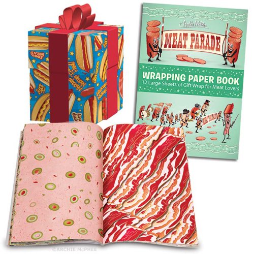 Archie McPhee Accoutrements Meat Parade Wrapping Paper Book