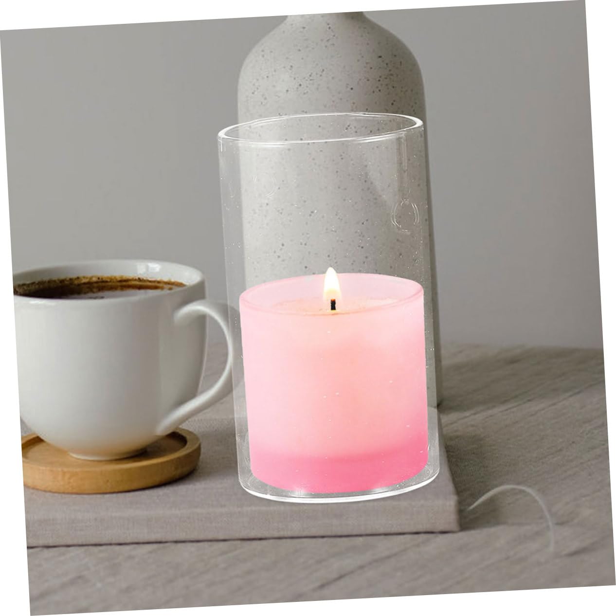 Cache-bougies Transparent En Verre - Cylindre Décoratif Anti-vent Pour Tables De Fête Et Mariage