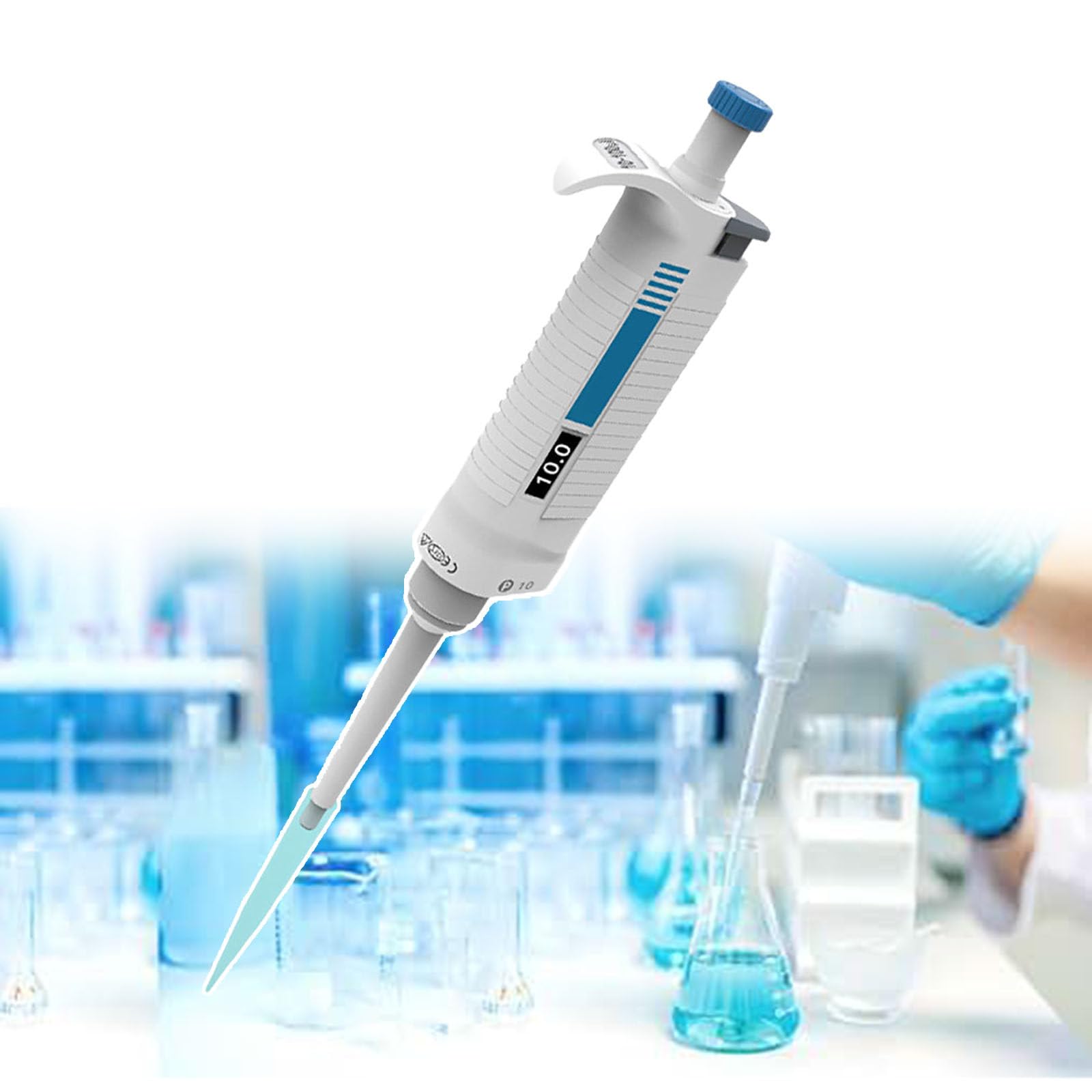 Mikropipette, Einkanalpipette, Einstellbar 0,5ul-10ml, vollautoklavierbare Laborausrüstung für Forschung