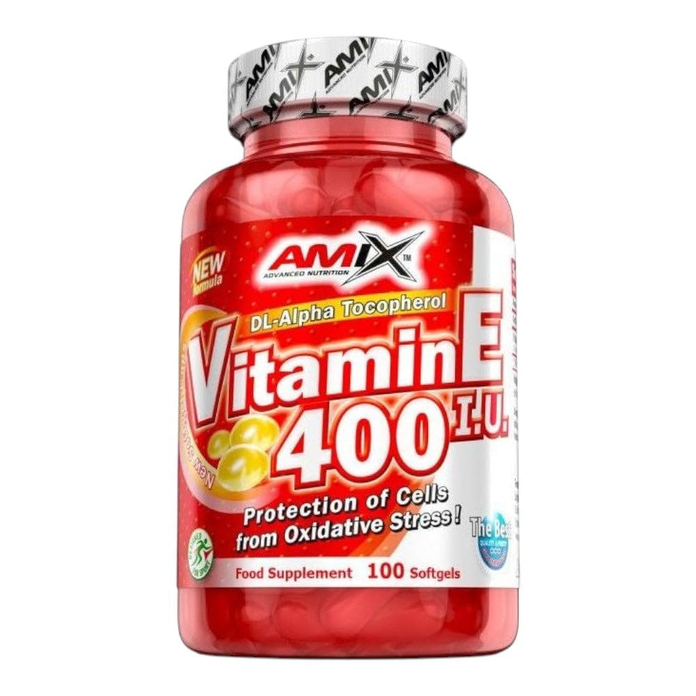 Amix Multicolor - Vitamina E 400 I.u - Complejo Vitamínico - Potente Antioxidante - Mejora La Salud Cardiovascular - Fácil De Tomar - 100 Cápsulas Blandas - 570 G