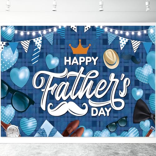 7 x 5 FT Father’s Day Backdrop – Blue Plaid...