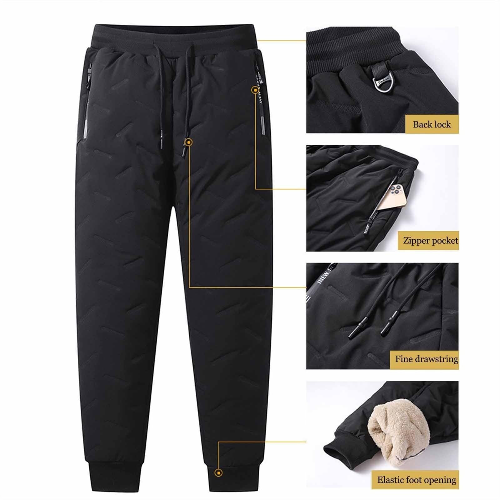 Pantalones De Vellón De Invierno para Hombre, Pantalones Deportivos con Forro De Vellón, Mallas Elásticas Cálidas Y Esponjosas para El Invierno