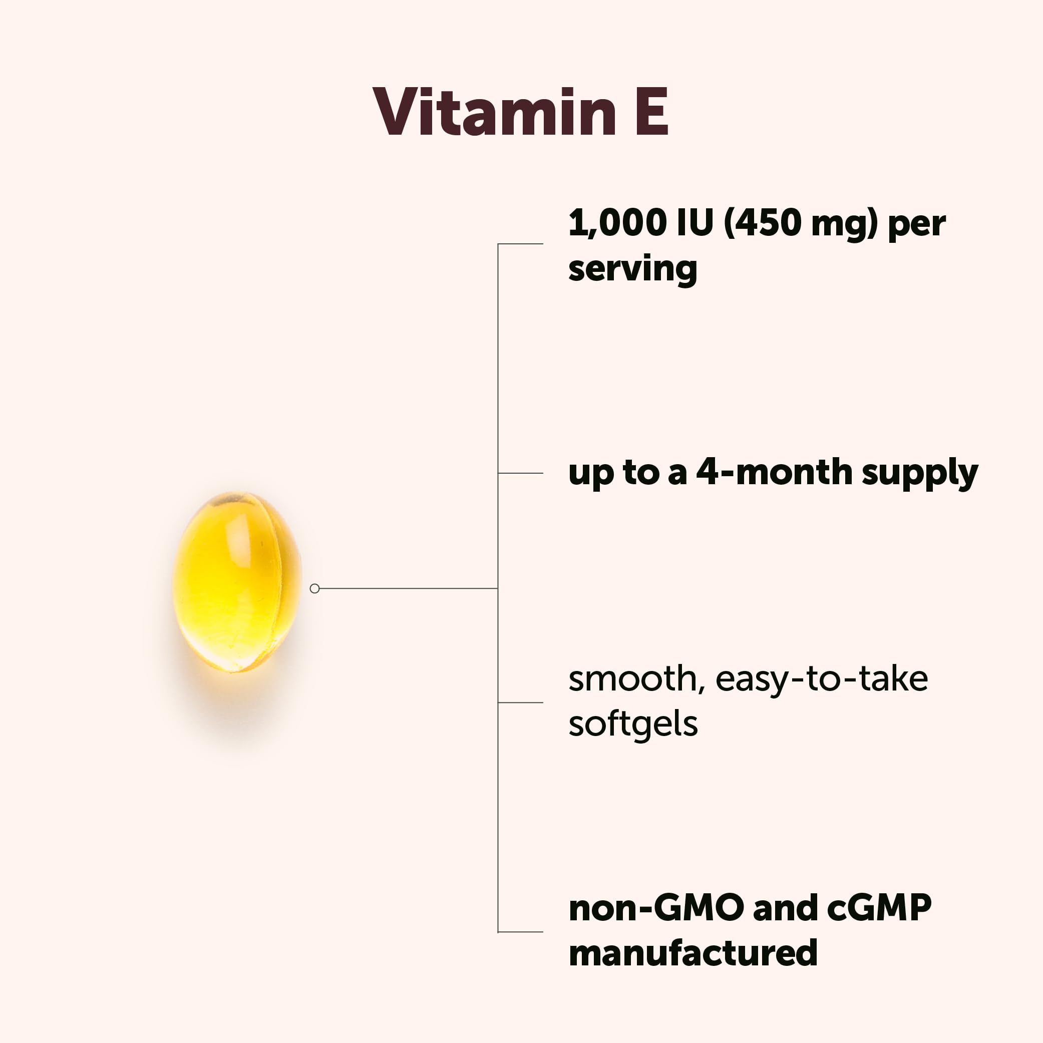 Micro Ingredients Vitamin E 1000 IU (450 mg) Per Serving, 240 Softgels | Daily Vitamin E Supplement | 4-Month Supply | Non-GMO, Gluten Free — Amazon image 3