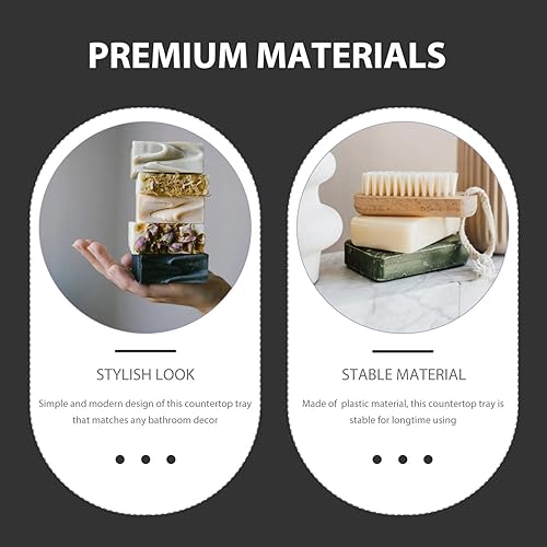 Miniatura 8 de Alipis Bandeja de tocador, bandeja de drenaje para encimera de baño, soporte para jabón, bandeja de almacenamiento de encimera, bandeja de ducha,