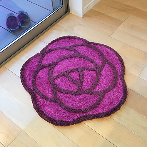 センコー S.D.S ローズ 薔薇をかたどった多用途 インテリアマット パープル 約48×50cm 17445