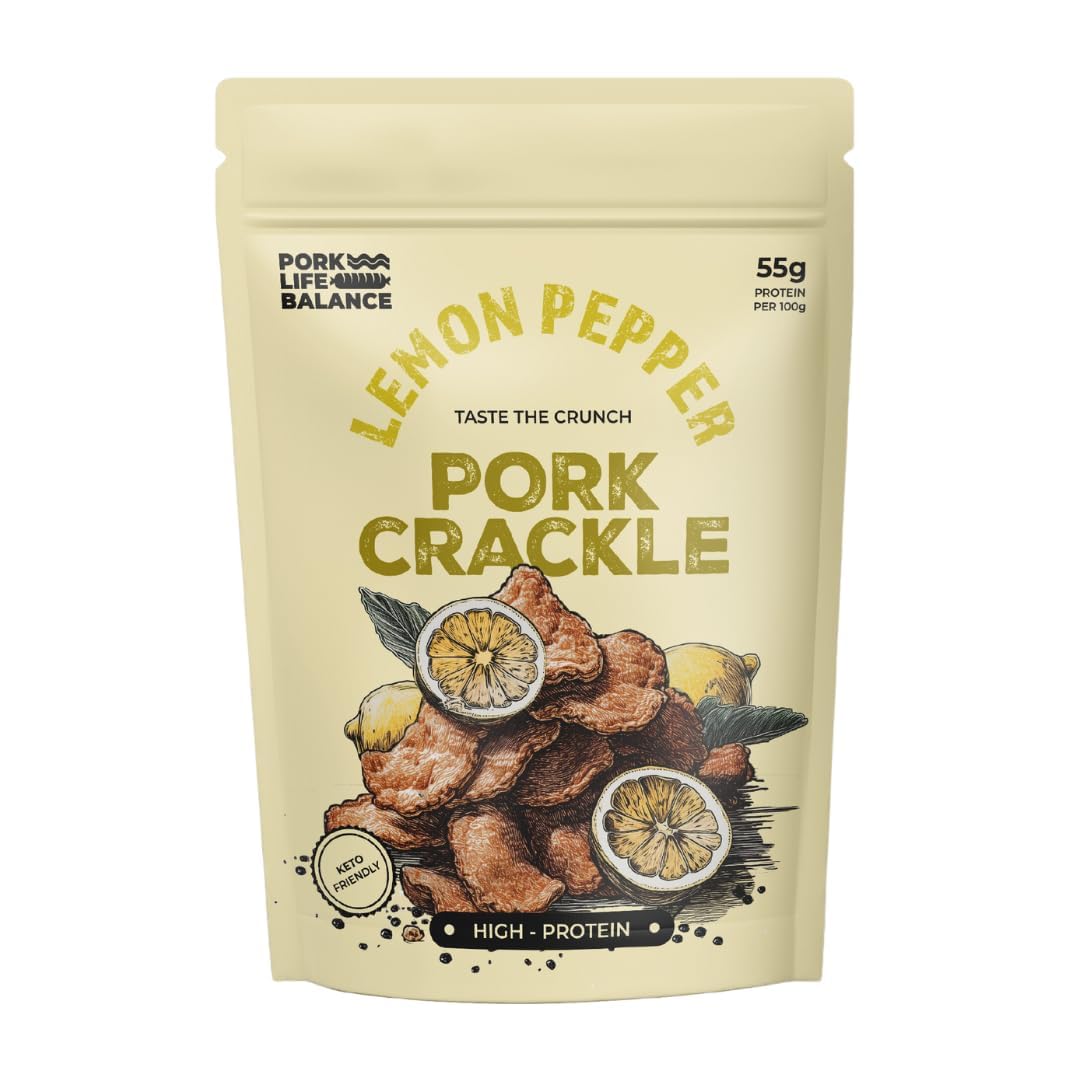 PORK LIFE BALANCE Delicious Pork Crackle (Lemon Pepper, 75 gm) - Ready To Eat Pure Dry Cured Pork Crackles, No Trans Fat, Gluten & Soya Free, Shelf-Stable, Keto Friendly (Pack Of 1)-image-14