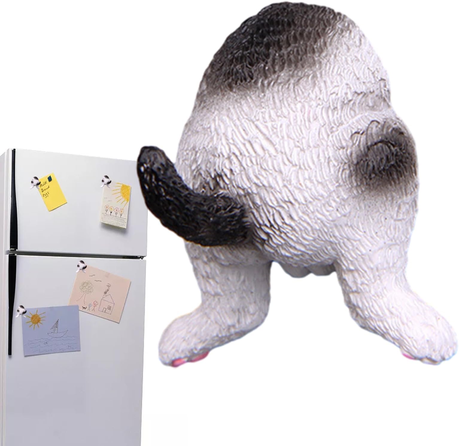 Cat Butt Magnets - Captivating Manufacture, Cat Fridge Magnet, Resin Animal Tail Keychain, 2 in 1 Magnets | Funny 3D Decorative Magnets for