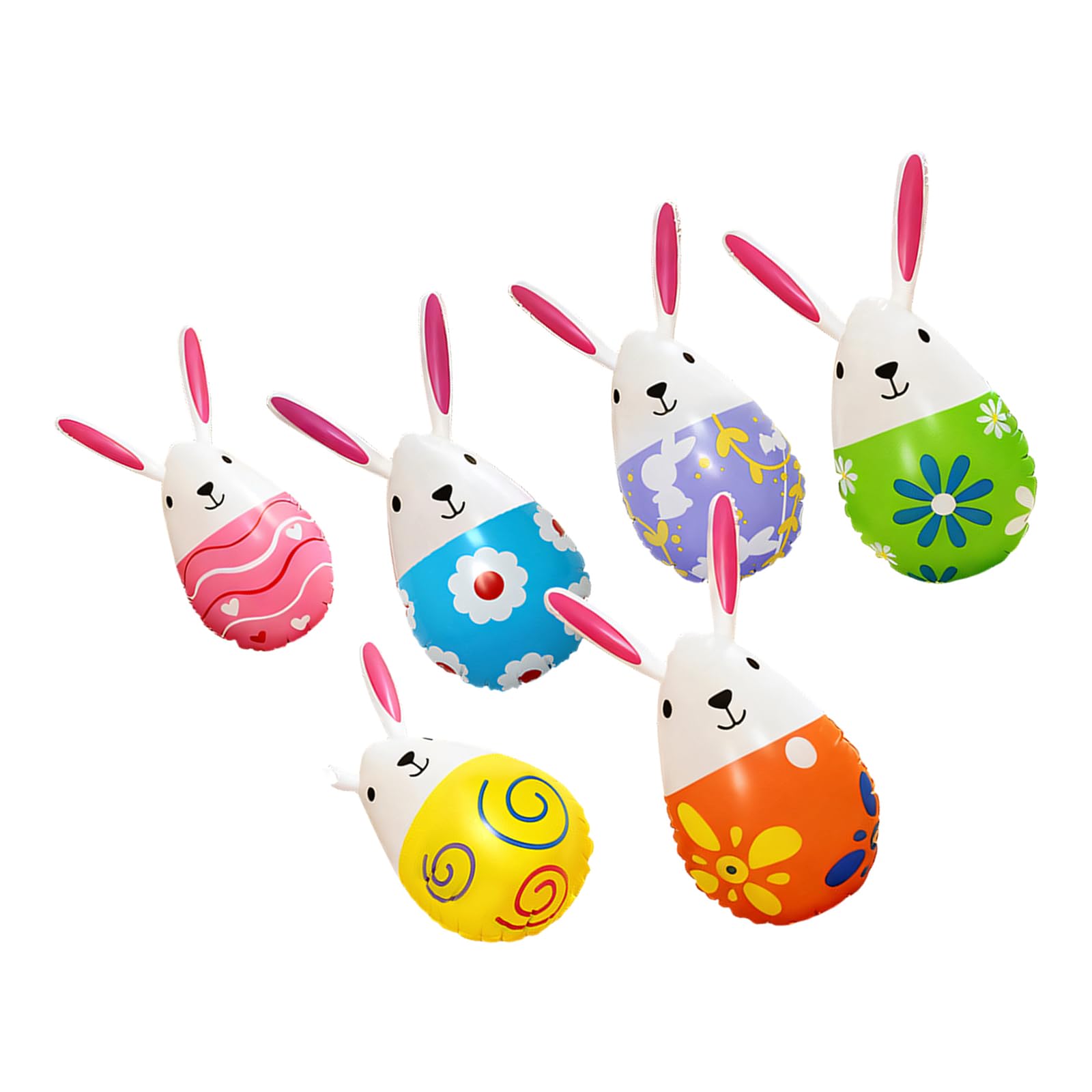 Whoasyst 6 Large Inflatable Easter Eggs PVC Outdoor Decor for Yard Party Holiday Party Deck