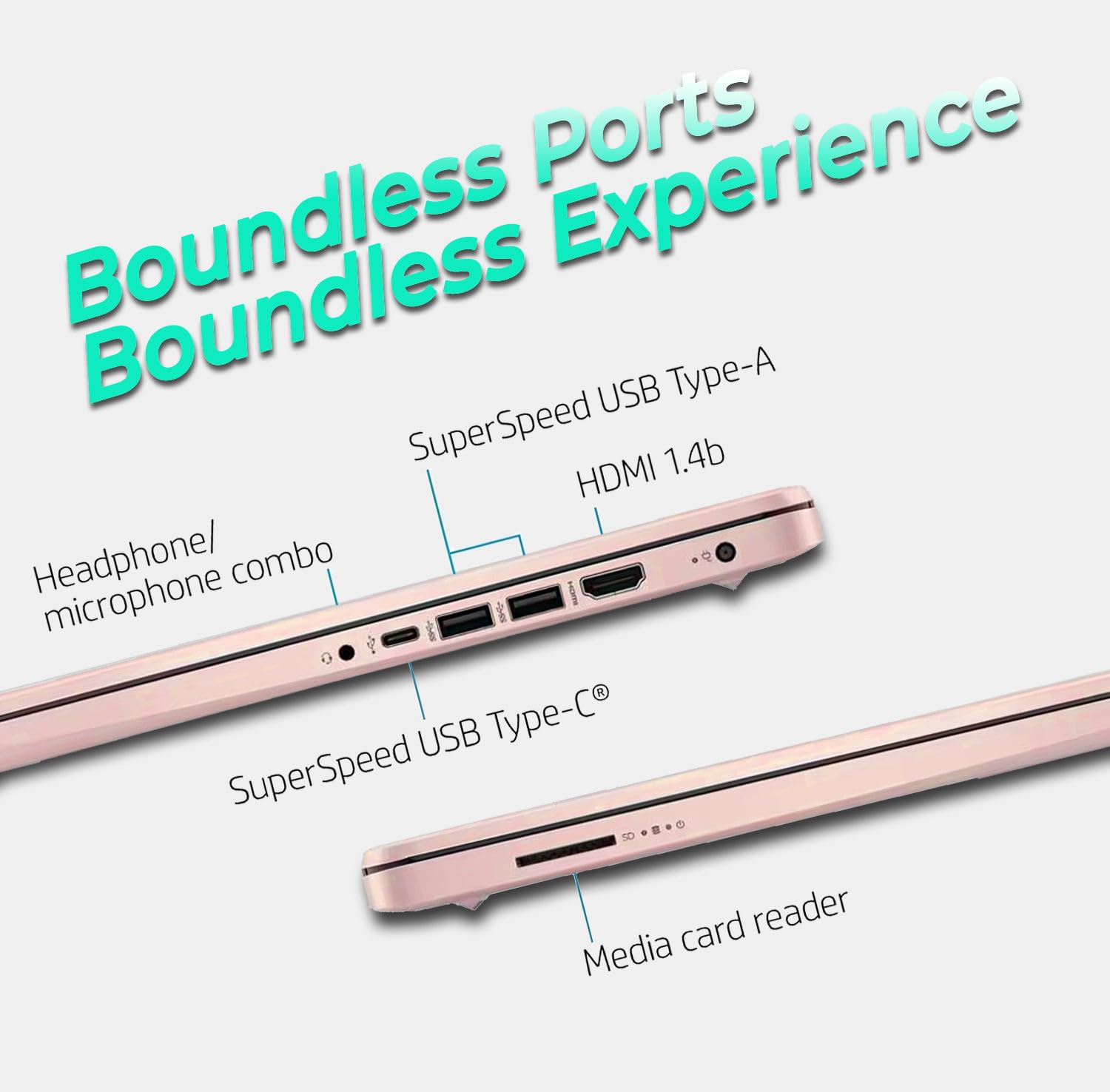 HP Ultrabook Laptop with Copilot AI & Office 365 • Intel 4-Core CPU • 1.1TB Storage (1TB OneDrive and 128GB SSD) • 8GB RAM • Windows 11 w/o Earbuds