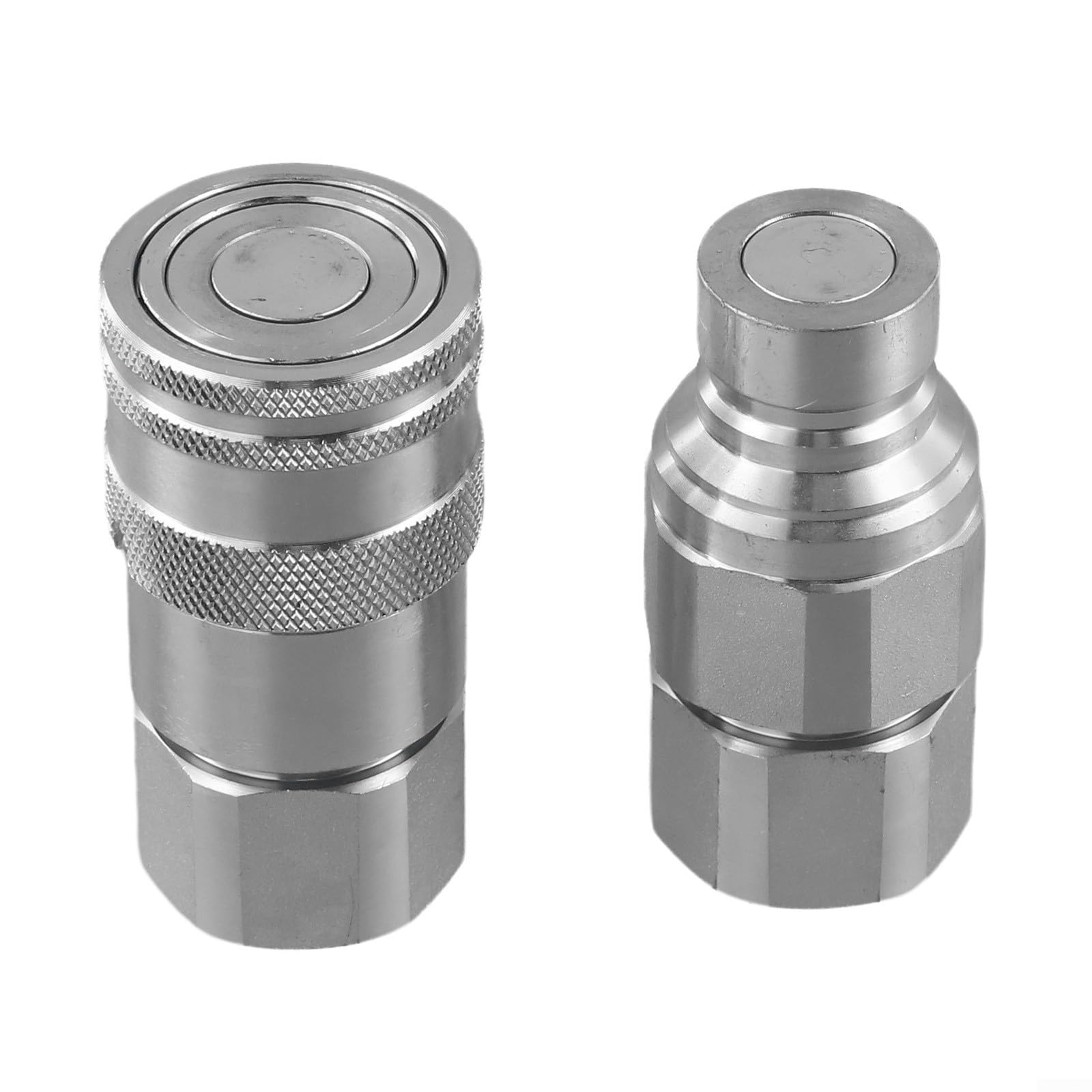 Hydraulik Schnellkupplung Flach mit Ventil Satz aus Kohlenstoffstahl Weißverzinkt Für NPT 1/4 3/8 1/2 3/4 Zoll Landwirtschaft Baumaschinen Industrie