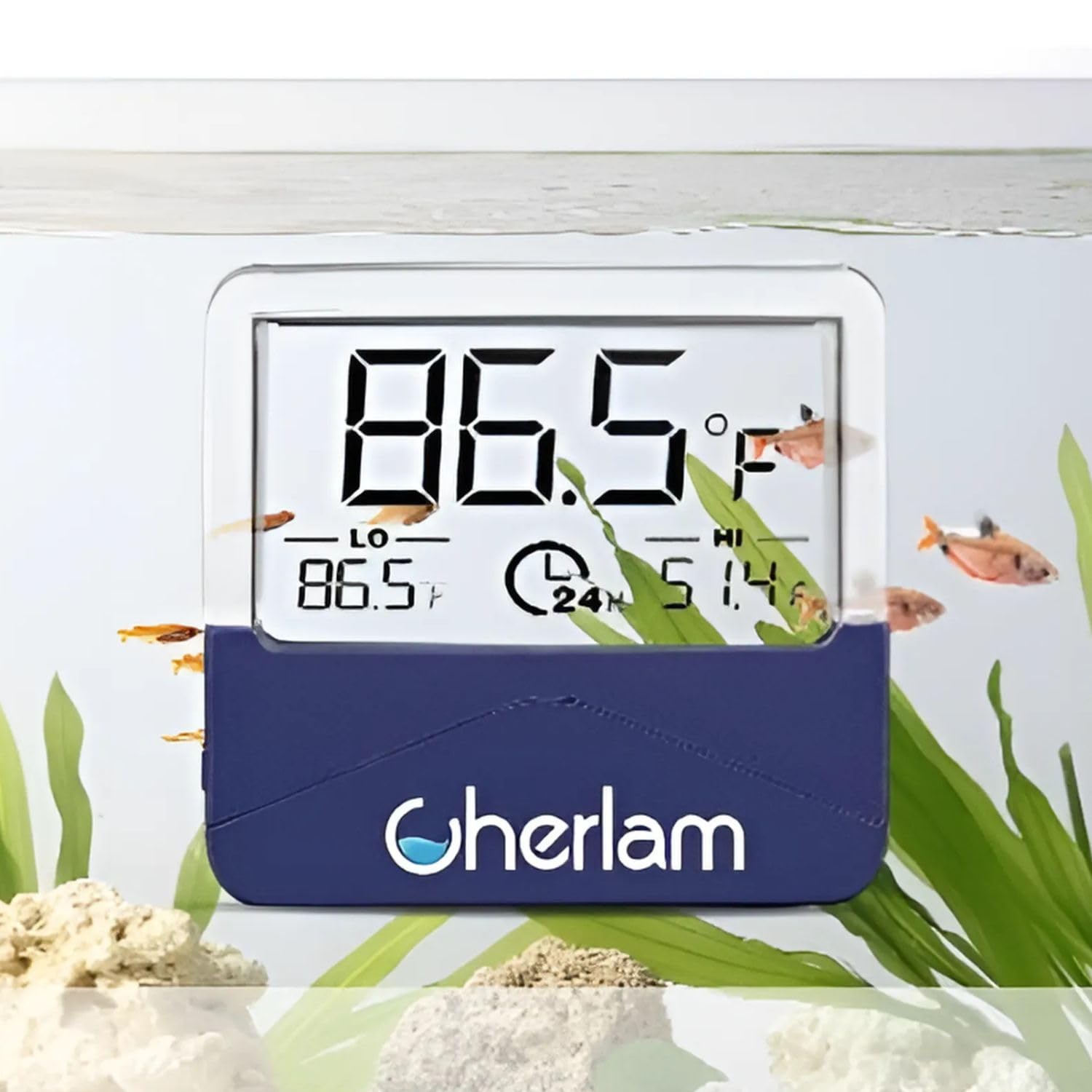 Cherlam Aquarium Digital Thermometer Transparent Display with LCD Touchscreen | Slim | Compact | Accurate | Suitable for Freshwater, Seawater by Petzlifeworld-image-46