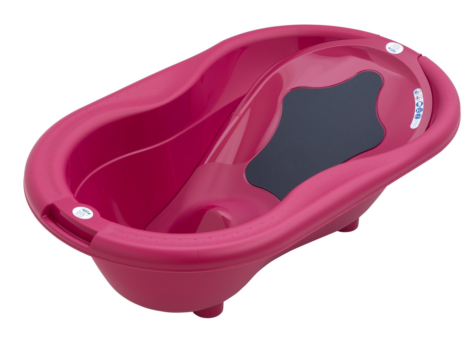 Rotho Babydesign TOP Vaschetta per bagnetto, Tappetino antiscivolo e Tappo di scarico, 0-12 mesi, TOP, Swedish Rose (Rosa chiaro), 200010267