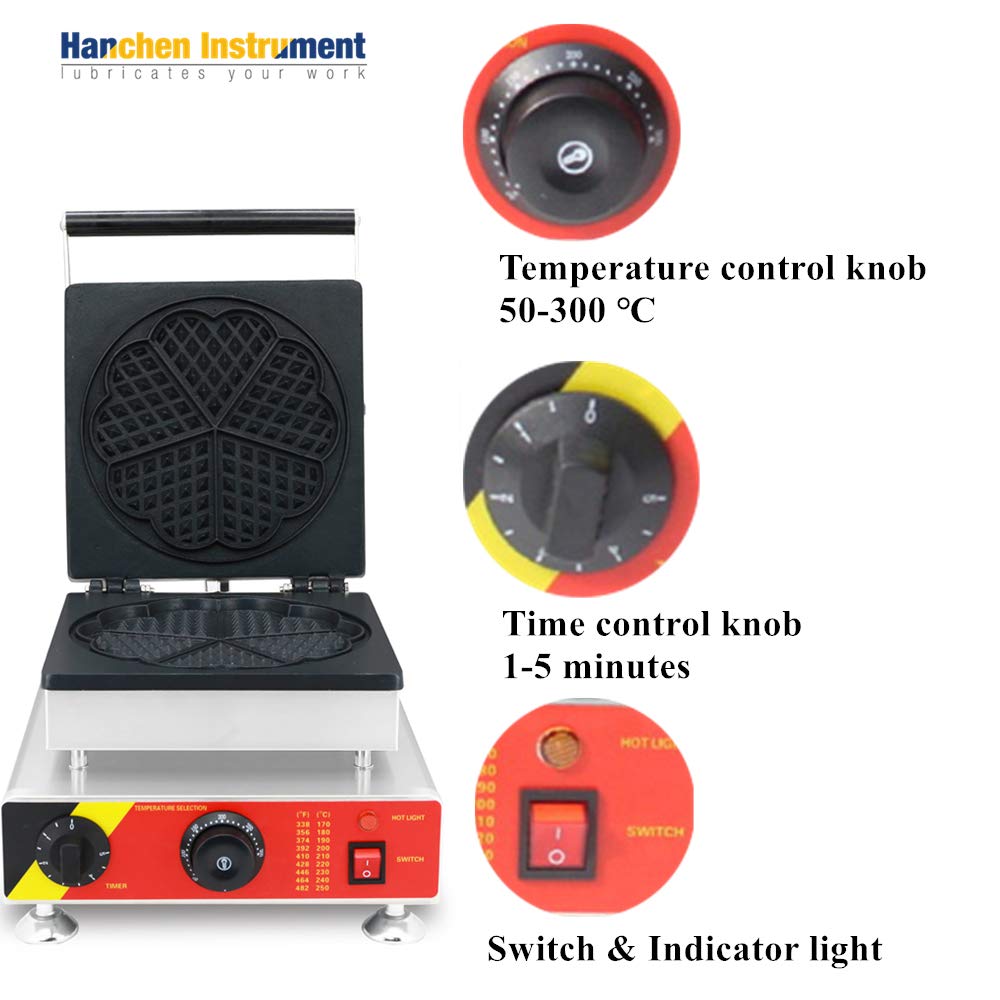 Wafflera estilo belga con control de temperatura y diseño de llenado profundo, carcasa de acero inoxidable, 220 V, ideal para gofres crujientes y esponjosos