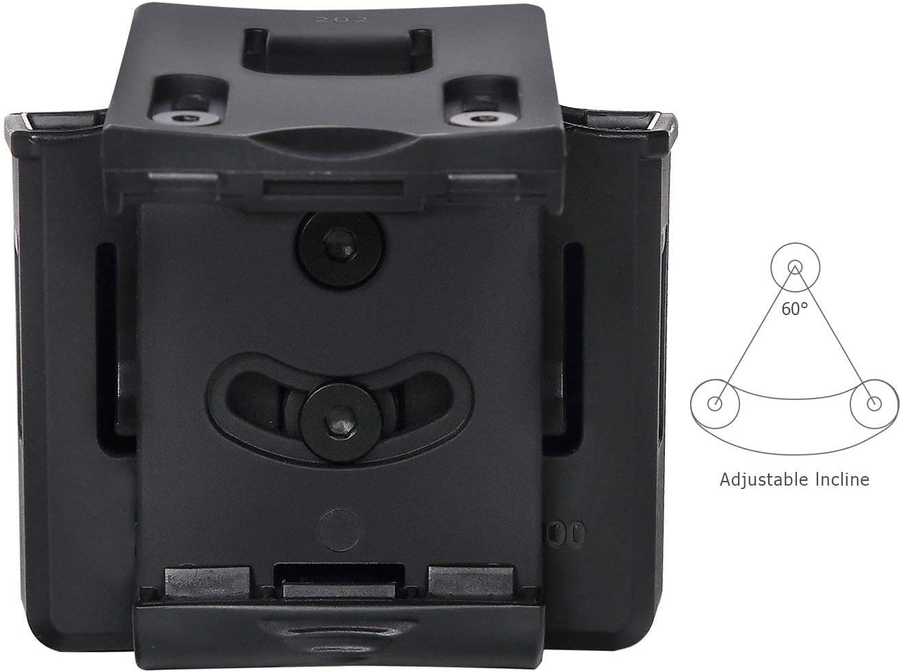 efluky Custodia per caricatore Fondina per caricatore universale Clip per pistola adatta per Walther P99/HK/CZ/Glock 17 19/Sig Sauer/9mm Fondina per caricatore Airsoft, Clip da cintura regolabile 60°