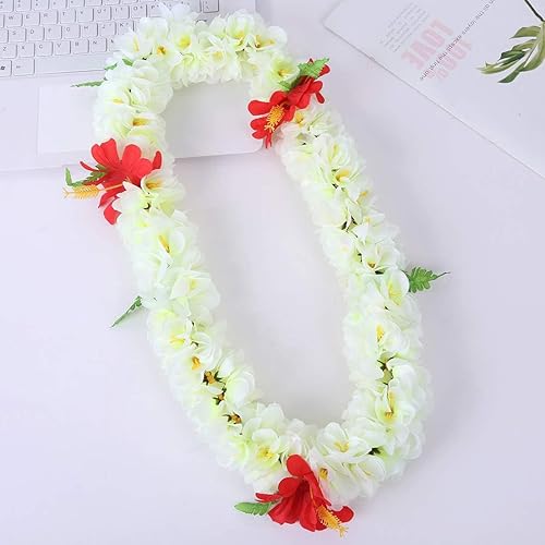 Miniatura 6 de 1 collar hawaiano de Leis de flores tropicales para niños y adultos, decoración hawaiana de Luau, playa, boda, cumpleaños, graduación, fiesta,