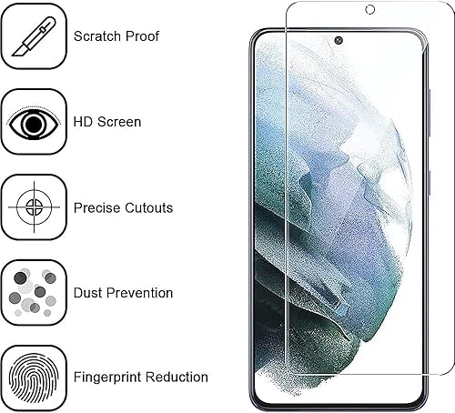 Miniatura 3 de SaharaCase - Protector de pantalla de vidrio templado ultra fuerte ZeroDamage (paquete de 2) para Samsung Galaxy S21 FE 5G (2021) antiarañazos y