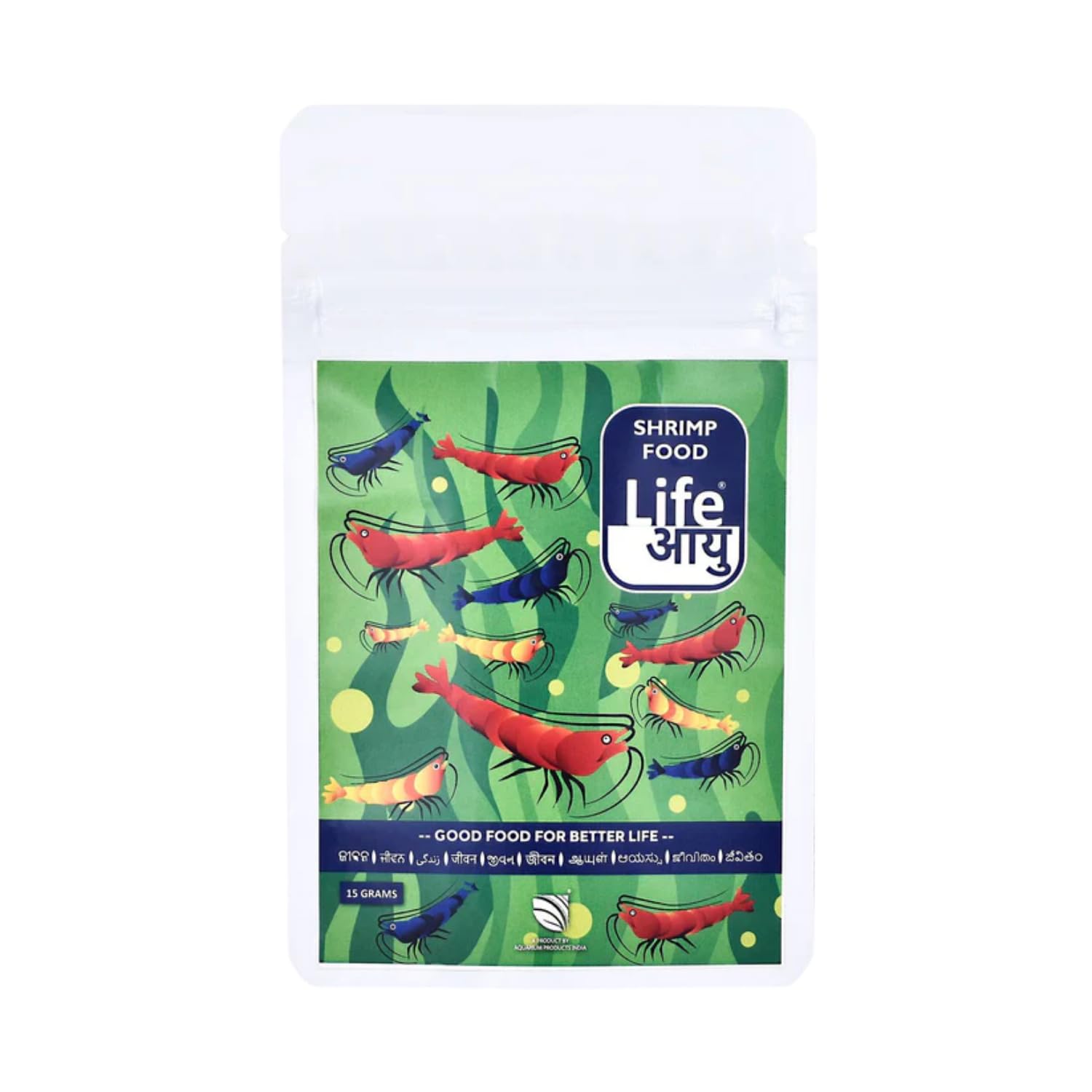 life aayu shrimp regular food | ayurvedic soft pellets | boosts breeding, molting & immunity | (15 gms, regular)