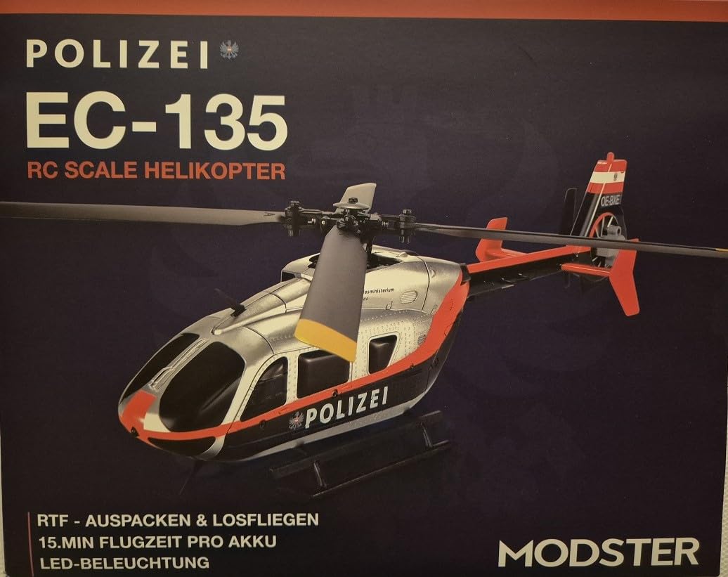 RC Helikopter MODSTER EC-135 Polizei Österreich Scale RC Hubschrauber Elektro RTF