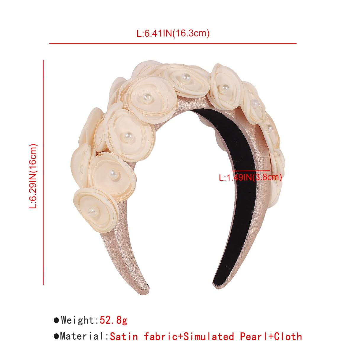 Design personalizzato Fascia for capelli con fiori, elegante fascia da donna con top cranico alto(3-Pack)
