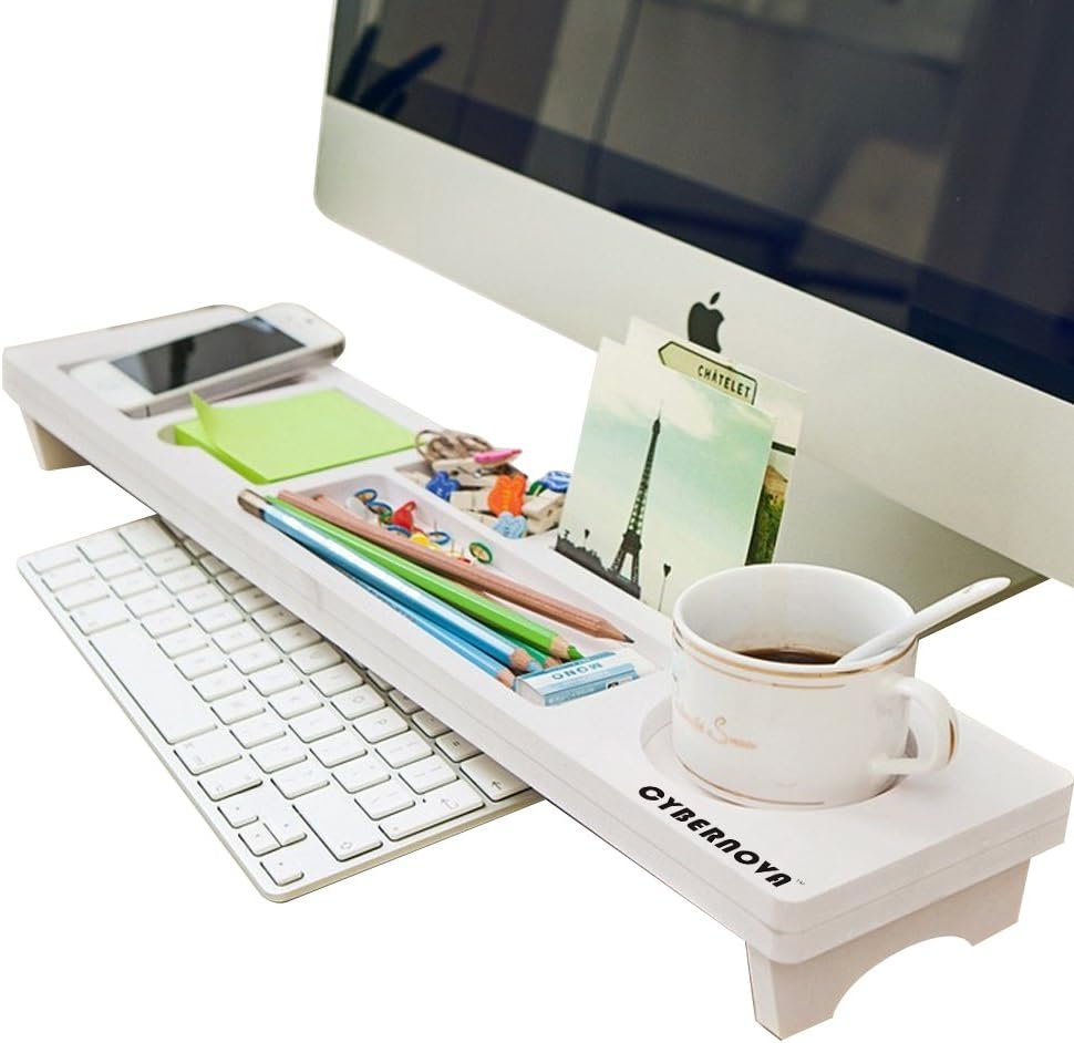 CYBERNOVA Desk Organiser Office Small Objects Storage Keyboard Commodity Shelf