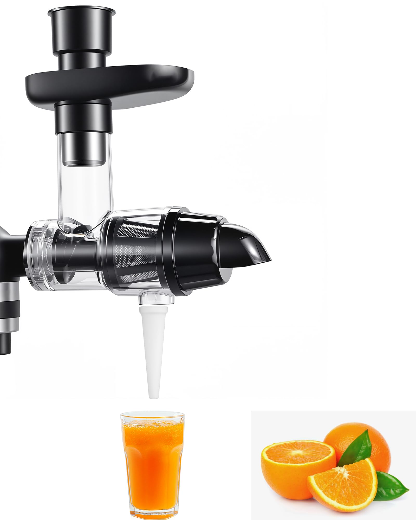 HOMGEN Masticating Juicer Attachment for KitchenAid Stand Mixer - Slow Juicer Machines Attachment for Separating Juice and Pomace - Cold Press Juicer Attachment - Stable Spiralizer Citrus Juicer Parts