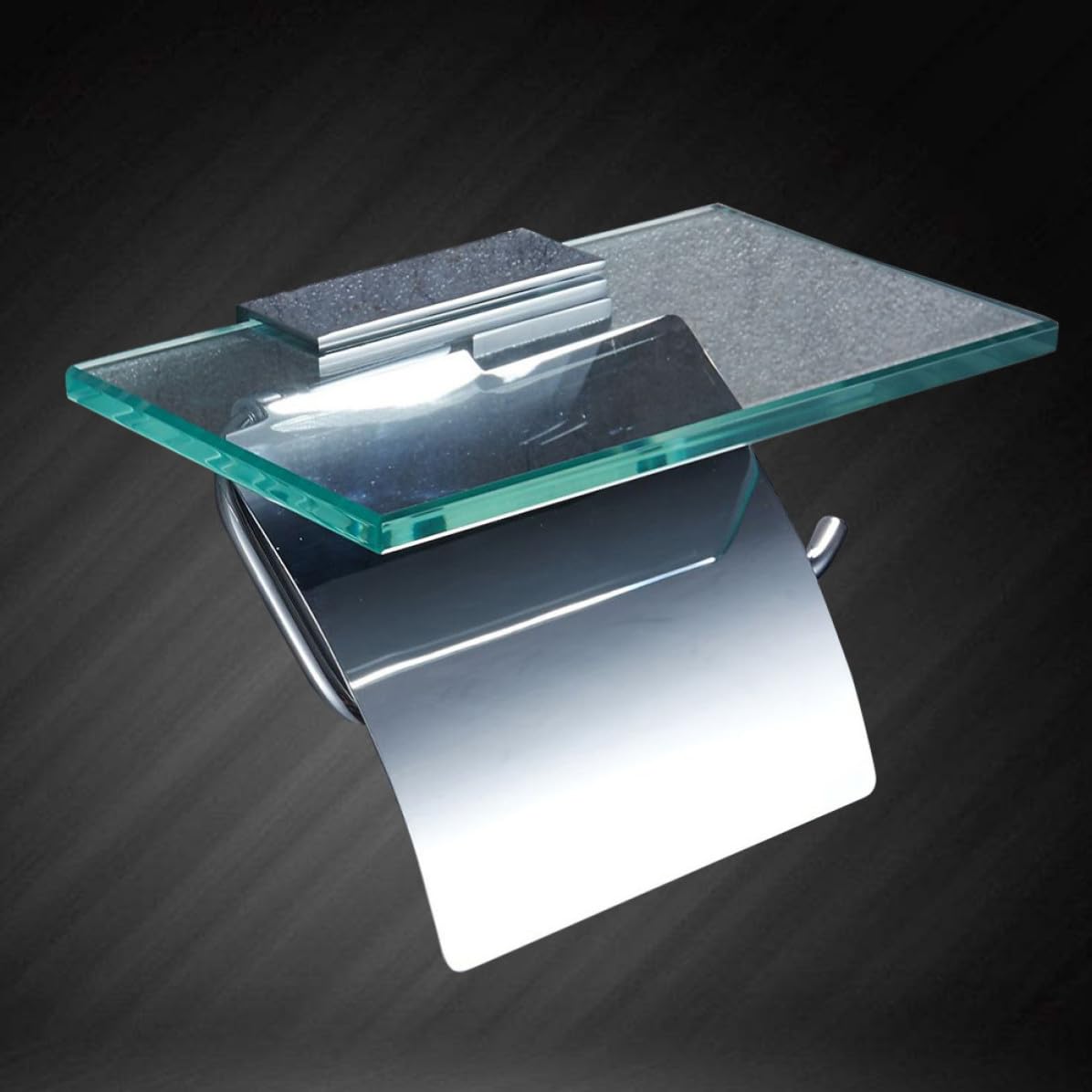 Vidrio y Cobre Portarrollos con Tapa de Papel Higiénico